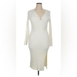 NEW ABERCROMBIE Size XL White/ Cream Long Sleeve XL Sweater Dress Y2K Preppy